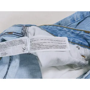 Abercrombie & Fitch Curve Love The Loose Short High Rise Size 33 Blue Distressed thumbnail 7