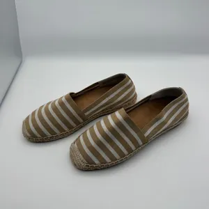 Vionic 356 Valeri Tan White Striped Canvas Espadrille Flats Size 9 Coastal Beach thumbnail 2
