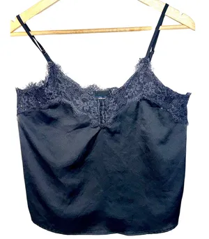 Abercrombie & Fitch Black Satin Lace V-Neck Camisole Tank Top Womens Size Small thumbnail 1