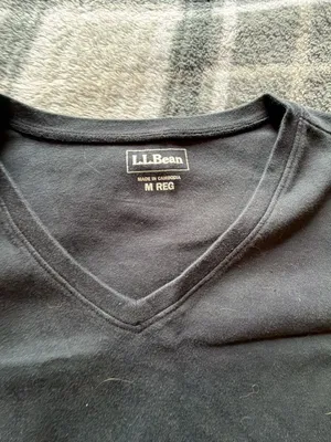 L.L.Bean Women's V-Neck Three Quarter Sleeve Cotton Tee Medium thumbnail 2