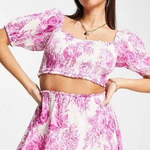 ASOS Milkmaid Pink Floral Set thumbnail 1