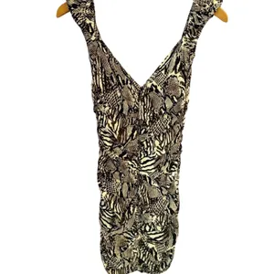 Aritzia Wilfred Veda Mini Dress Animal Print Brown Cream Ruched Cocktail‎ Size 2 thumbnail 8