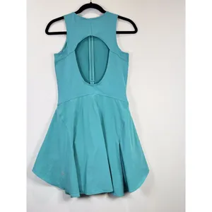 Lululemon Mini Dress Teal Everlux Short Lined Tennis Tank Cutout Back Size 6 thumbnail 6