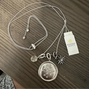 NWT Kendra Scott Sagittarius Charm Rhodium Charm Necklace thumbnail 2