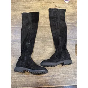 Tory Burch Black Suede Logo Miller Over the Knee Tall Logo Boot Shoes Size 7.5 thumbnail 3