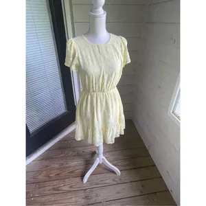 Show Me Your Mumu Merrit Cut Out Mini Dress Yellow Small Short sleeve Floral thumbnail 6