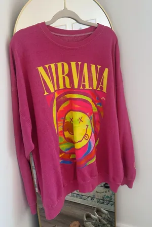 Nirvana Urban Outfitters Sweatshirt Pink thumbnail 1