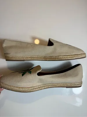 J.Crew Factory Tropical Embroidered Slip-On Espadrilles PalmTree Coconut Size9.5 thumbnail 3