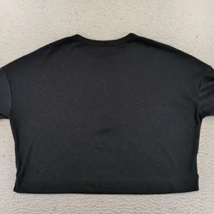 Vuori Womens Black Cropped Henley Long Sleeve Top Relaxed Fit Drop Shoulder XL thumbnail 4
