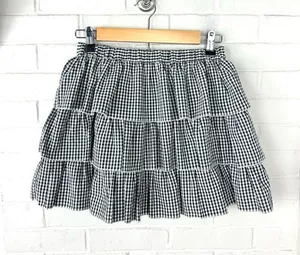 Forever 21 Gingham Plaid Ruffle Mini Skirt Size S thumbnail 1