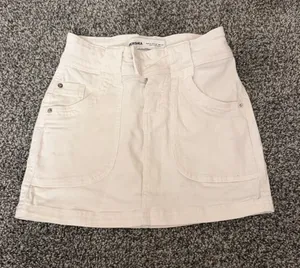 Bershka White Jean Skirt thumbnail 1