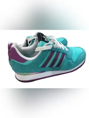 adidas Women's Teal and Purple Retro Running Shoes thumbnail 4