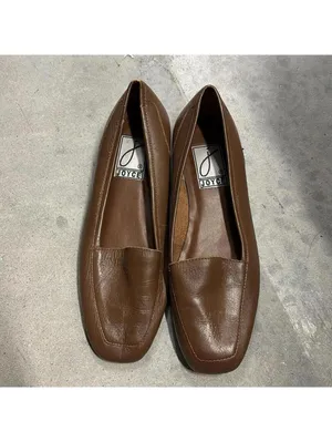 Vintage Joyce Brown Square Toe Flats Driving Shoes Academia classic minimal thumbnail 3