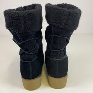 LANDS END Gray‎ Suede Sherpa Lined Boots Size 10D C1 thumbnail 7