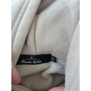 Trendy Queen Womens Oversized Hoodie Khaki Tan Fleece Pullover Sweatshirt Small thumbnail 2