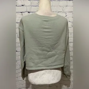 Star Wars Mandalorian The Child Baby Yoda Crop Green Sweatshirt Womens Medium thumbnail 3
