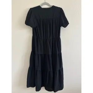 Cynthia Rowley Maxi Dress Womens Large Black Linen Resort Preppy Luxury thumbnail 2