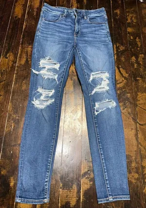 American Eagle 8 distressed stretch normcore hi-rise jeggings thumbnail 1