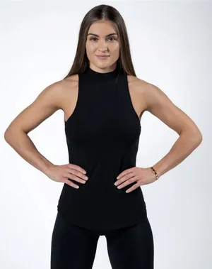 Alphalete Women's Premium Mockneck Tank - Black ,size Medium thumbnail 1