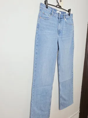 Mango Wideleg Mid-Rise Jeans - Medium Blue - Women's Size 8 - 47083267 thumbnail 3