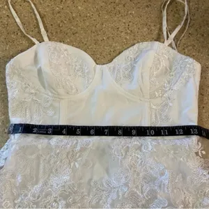 NWOT Lulus Eternal Passion White Lace Bustier Peplum Mermaid Maxi Dress thumbnail 7