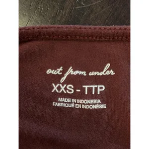 Out From Under Pajama Set Womens XXS Brown Jersey Button Front Top Shorts Lounge thumbnail 6