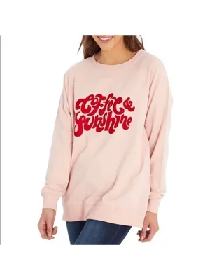 WILDFOX Coffee & Sunshine oversized baggy statement sweatshirt size small thumbnail 3