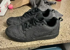 Nike Court Borough Low Premium Black Denim Athletic Sneakers thumbnail 1
