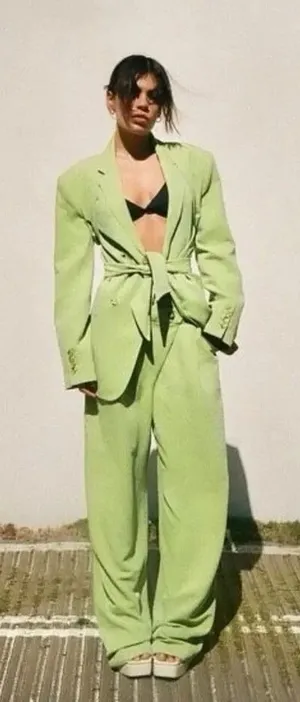 ✨Zara Pistachio Green Multi-Ways Sz XS Blazer✨ thumbnail 1
