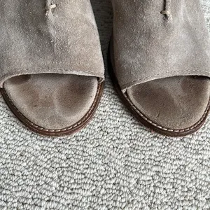Frye Courtney Ash Suede Peeptoe Sling Booties ⭐️ thumbnail 3