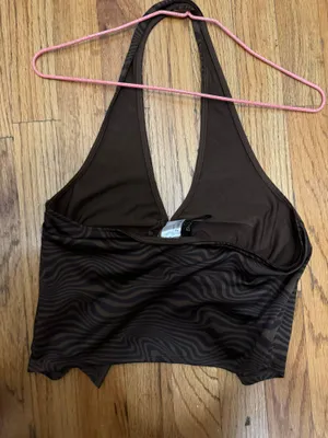 H&M O-Ring Brown Halter Top thumbnail 3