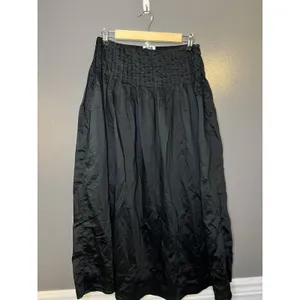 Future Collective Skirt Womens 2 Black Satin Pleated Waist Maxi Lined Full thumbnail 2