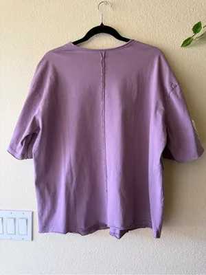 BellanBlue Purple Short Sleeve Tee with Heart Patches thumbnail 10