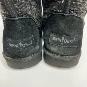 Minnetonka black suede boots‎ shearling lined size 6 thumbnail 9