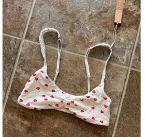 Skims Fits Everybody Picot Skimpy Scoop Bralette Ruby Heart Print Size XXS thumbnail 5