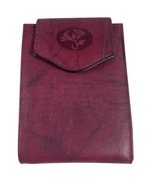 Buxton Burgundy Leather Credit Card Wallet Top Grain Cowhide Snap Closure thumbnail 1