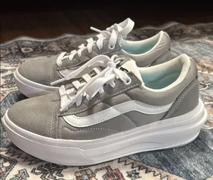 Vans Gray and White Old Skool Sneakers with Suede and Canvas Upper thumbnail 3