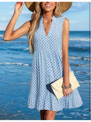 NEW CUPSHE Floral Sundress Tiered Swing Flowy Mini Dress V Neck 2X thumbnail 5