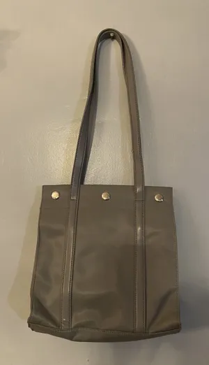 NWT Vintage NINE WEST Gray Snap Ups BAG‎ PURSE NEW Vtg thumbnail 1