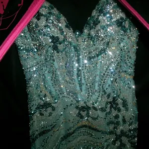 Sequin Embellished Evening Gown Blue Size 00 thumbnail 2