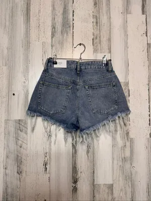 RISE Supply Co Distressed Frayed Acid Wash Denim Shorts Womens Size 5 thumbnail 3