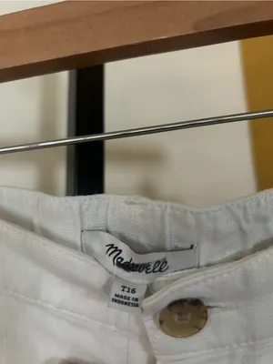 Madewell Zoe Relaxed Straight Pant in 100% Linen Ivory White NWT Size 16 Tall thumbnail 6