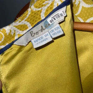Boden Mustard Yellow Patterned Sleeveless Midi Sheath Classic Dress Size 6 thumbnail 10
