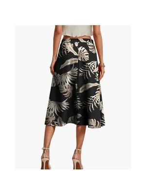 NEW Midi Flowy High Waist High Low Midi Skirt XL thumbnail 2