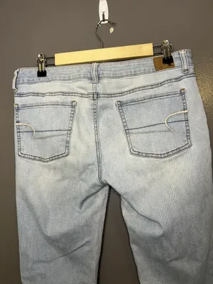 American Eagle Outfitters Jegging Jeans Womens 12 X-Long Light Wash Distressed thumbnail 4