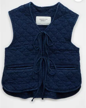 American Eagle Tie Front Quilted Vest thumbnail 2