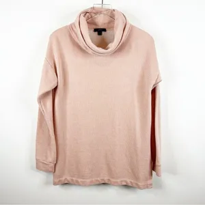J.Crew Funnel‎ Neck Sweatshirt Women's S Pink Cozy Lounge thumbnail 2