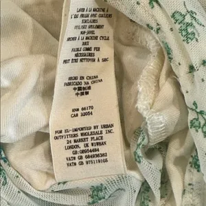 Free People Floral Deep V-Neck Blouse - White and green thumbnail 7