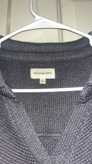 Thread and Supply Gray V neck sweater thumbnail 2