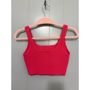 Aritzia Babaton Eros Pink Sculpt Knit Ribbed Squareneck Cropped Tank Top S thumbnail 5